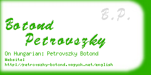 botond petrovszky business card